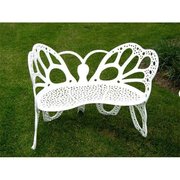 Flower House Flower House FHBFB06W Butterfly Bench - White FHBFB06W